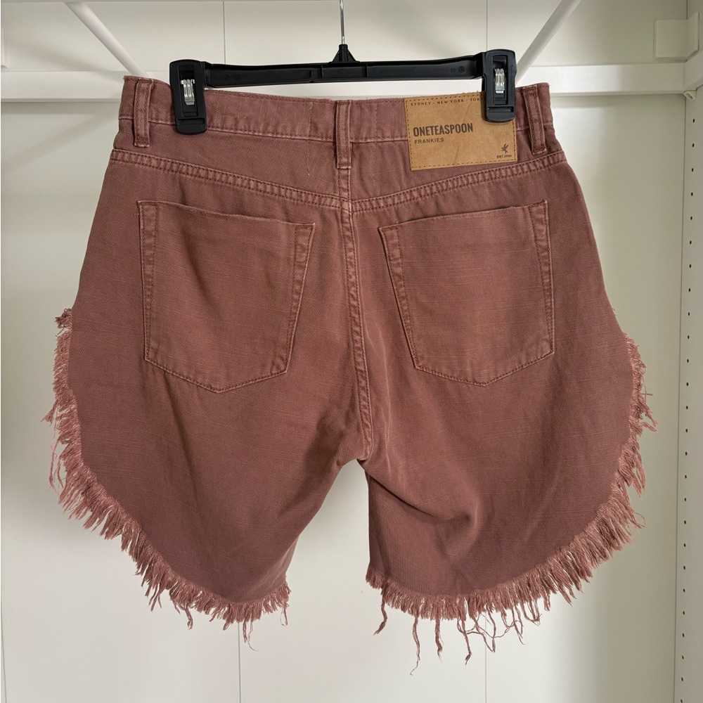 One Teaspoon Frankie Nutmeg Jean Shorts High-Rise - Picture 3 of 4